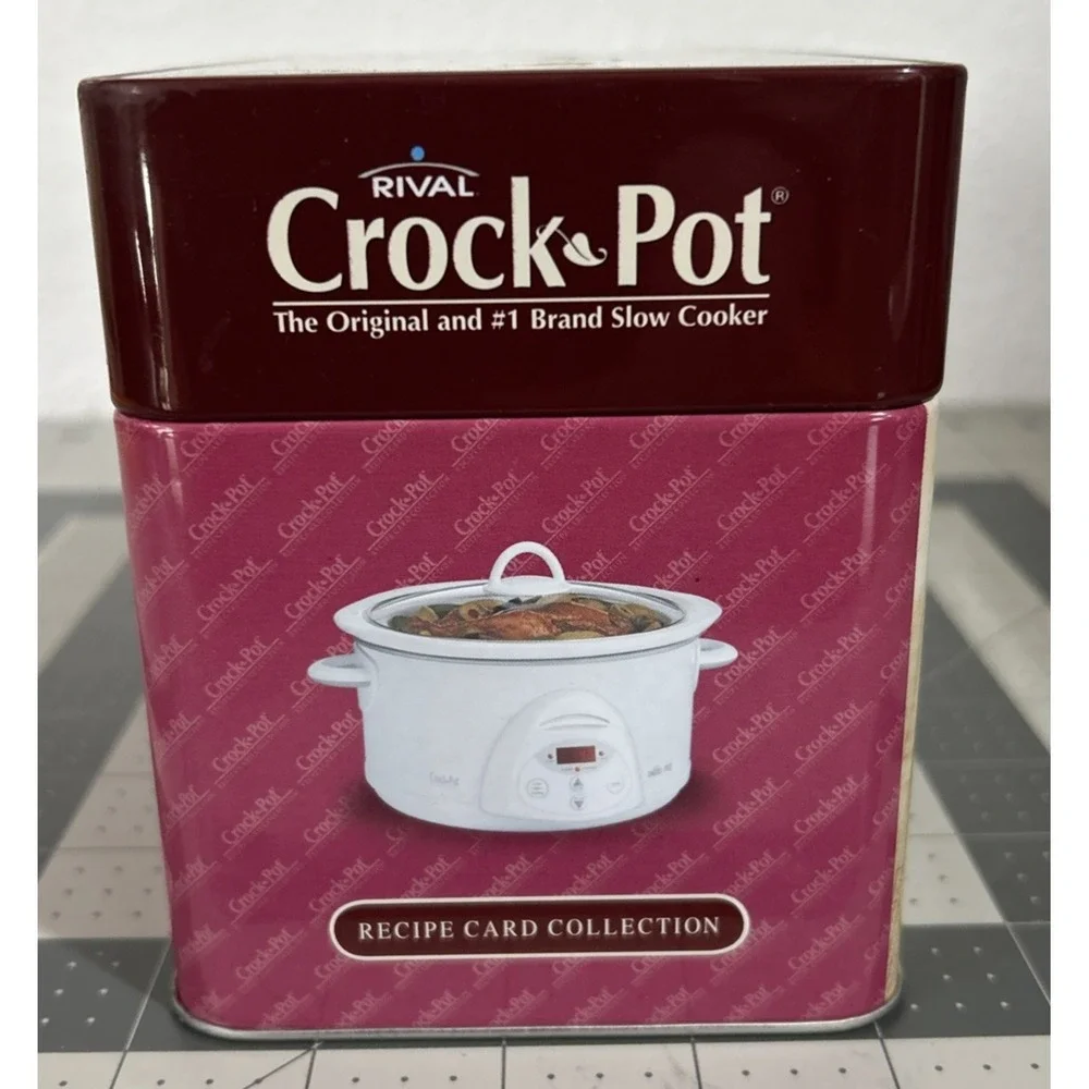 Rival Crock Pot Recipe Card Collection in Tin Box Never Used Include BLANK cards